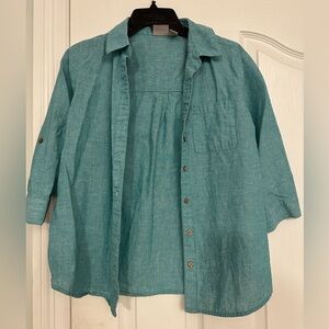 Chico's Aqua Linen Top